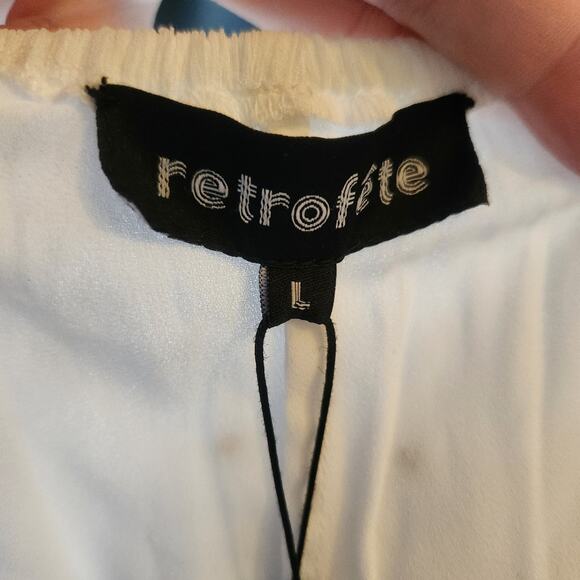 Retrofete Zadie Embellished Silk Chiffon Dress Sleeveless White Large NWT Maxi - Picture 11 of 14